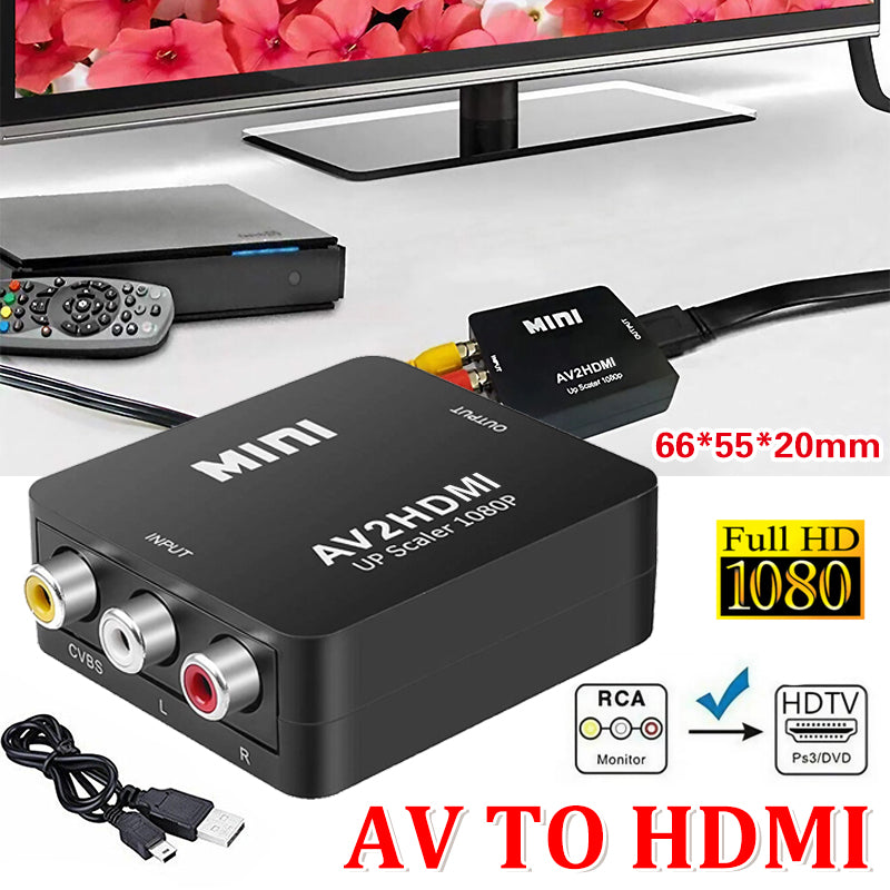 Composite AV to HDMI Converter with 1080p Output