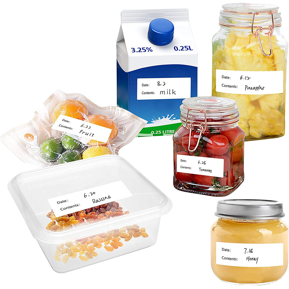 500 Pcs Food Storage Date Content Labels Removable Paper Roll