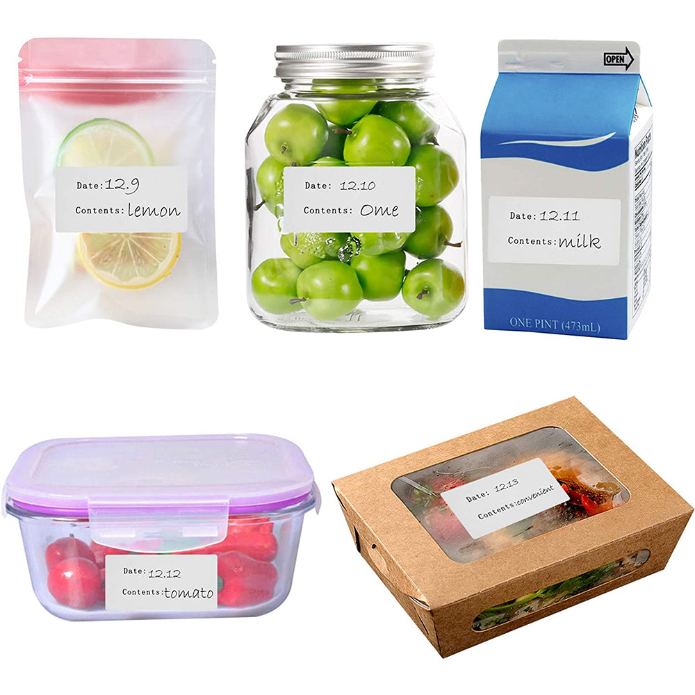 500 Pcs Food Storage Date Content Labels Removable Paper Roll