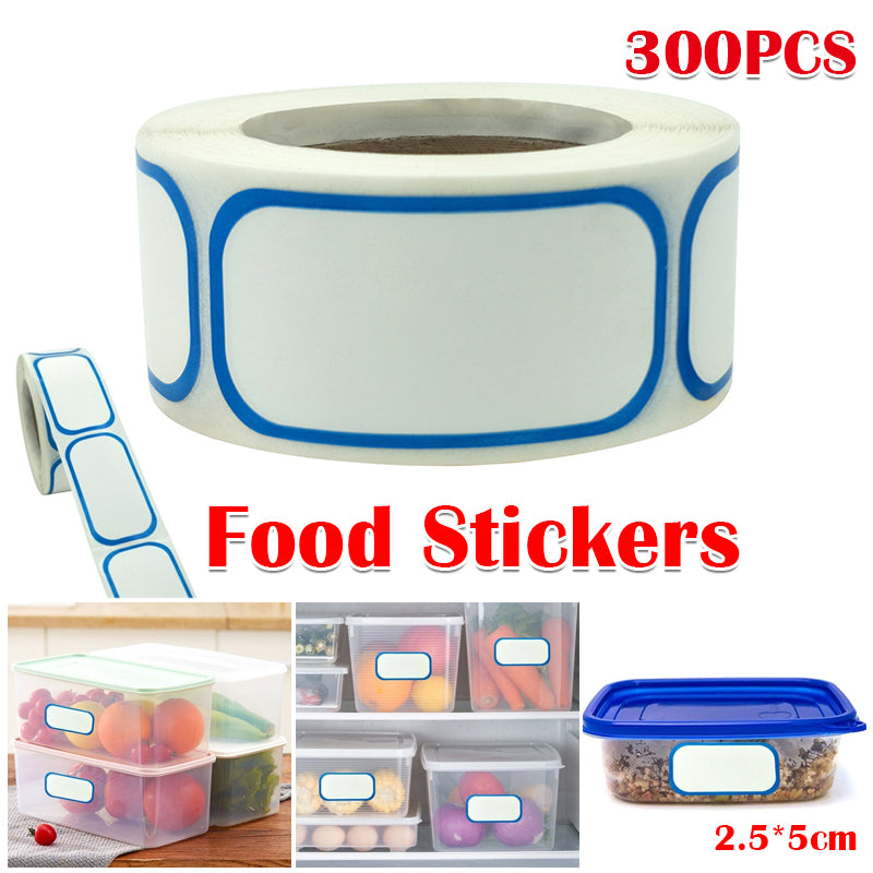 300 Pcs Food Labels Blank Dissolvable Strong Adhesive White