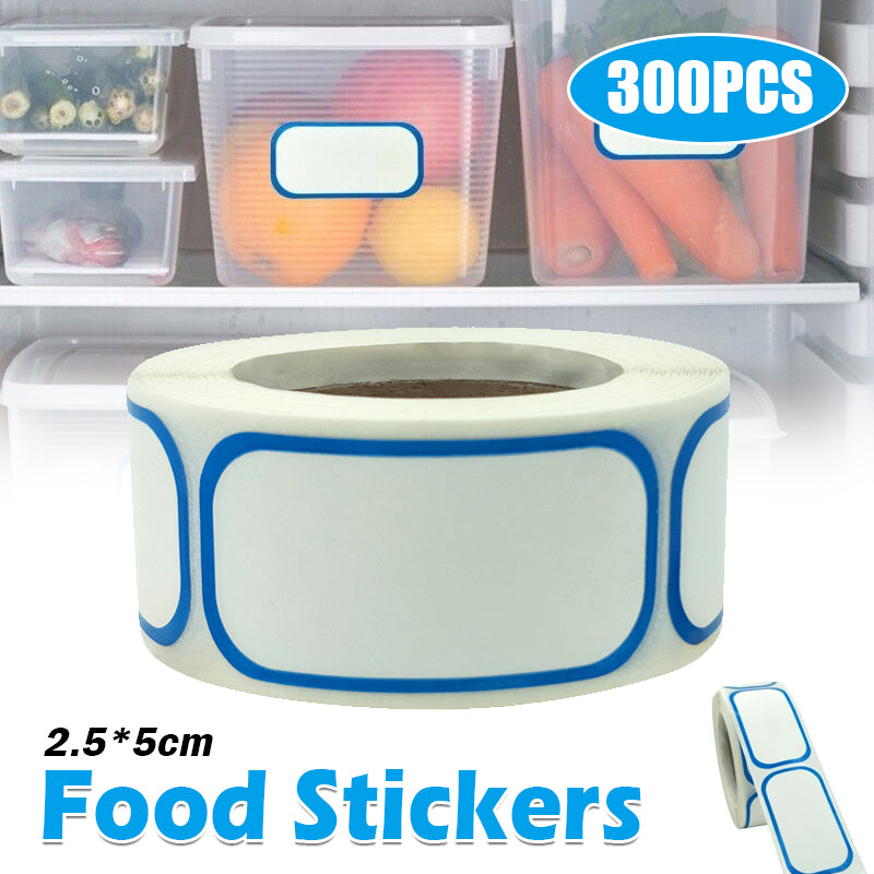 300 Pcs Food Labels Blank Dissolvable Strong Adhesive White