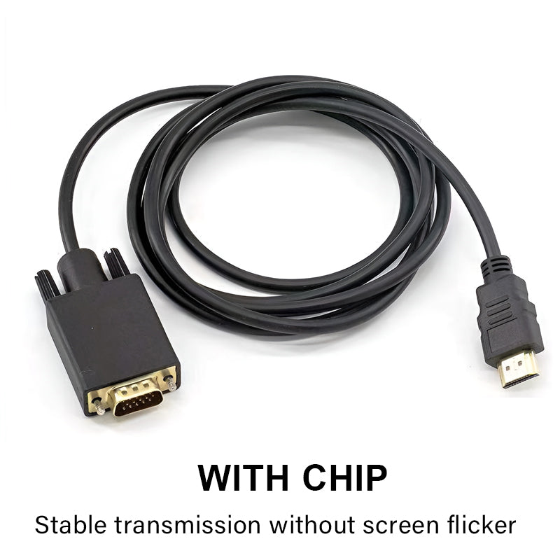 1.8m Gold-Plated HDMI to VGA Adapter Cable 1080P