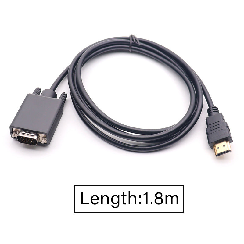 1.8m Gold-Plated HDMI to VGA Adapter Cable 1080P