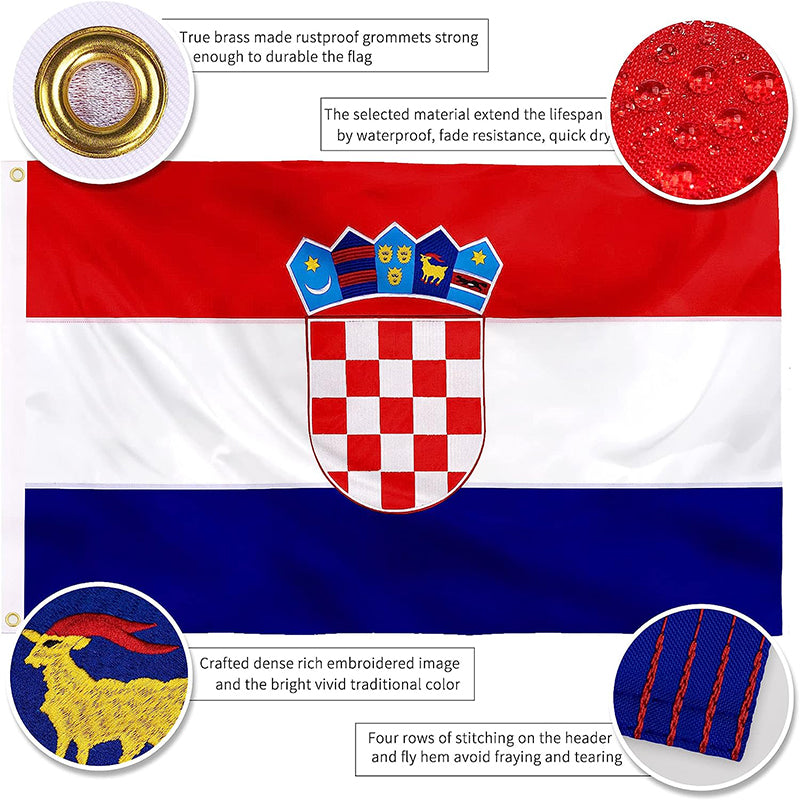 Large Croatia Flag 90cm x 150cm Polyester Banner