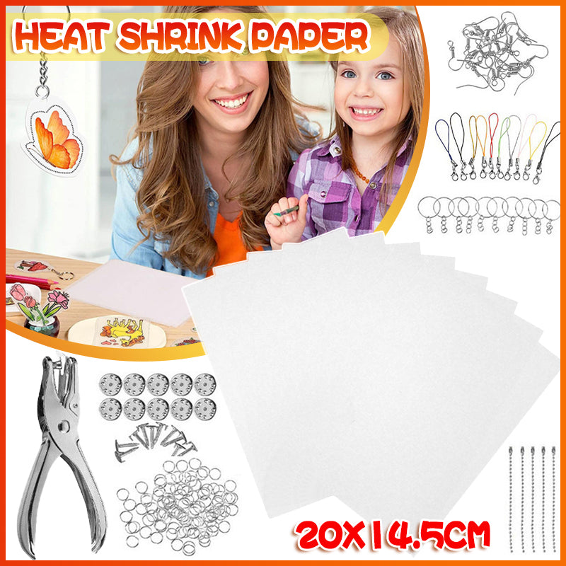 DIY Heat Shrink Plastic Sheet Kit with 182 Pieces