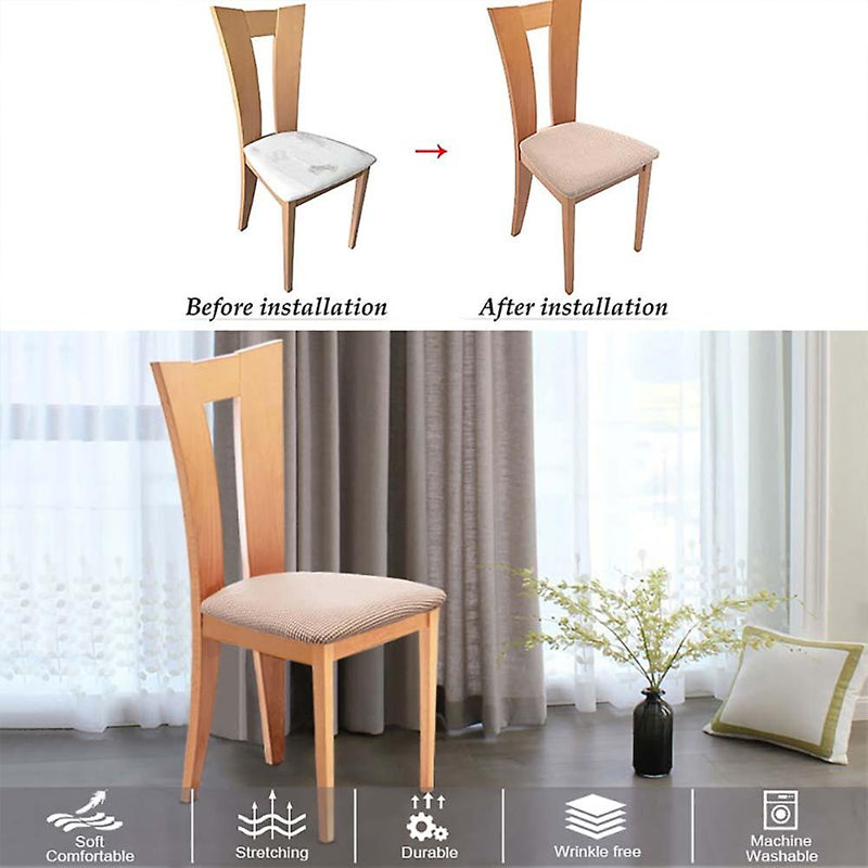 Stretch Dining Chair Seat Covers Removable Washable