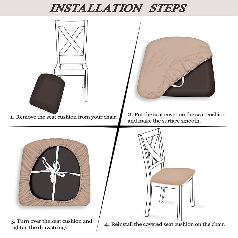 Stretch Dining Chair Seat Covers Removable Washable
