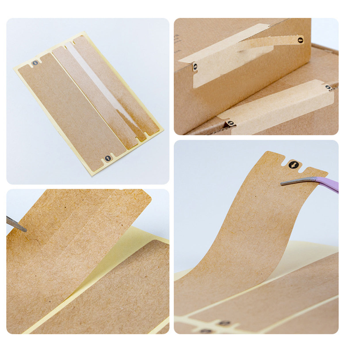 Kraft Paper Box Sealing Labels Easy Tear Strip