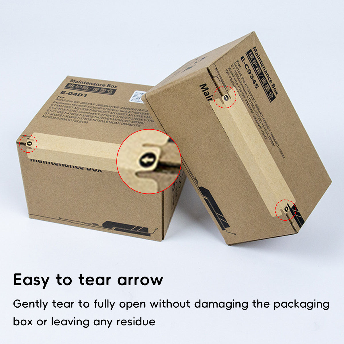 Kraft Paper Box Sealing Labels Easy Tear Strip