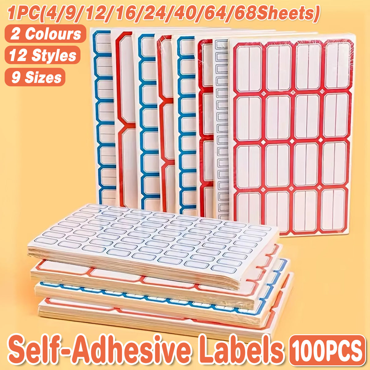 100 Pcs Price Stickers Blank Self-Adhesive Writable Labels