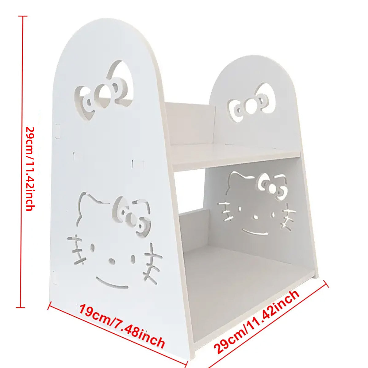 Cartoon Desktop Organizer Shelf 2 Tier High Density Fiberboard