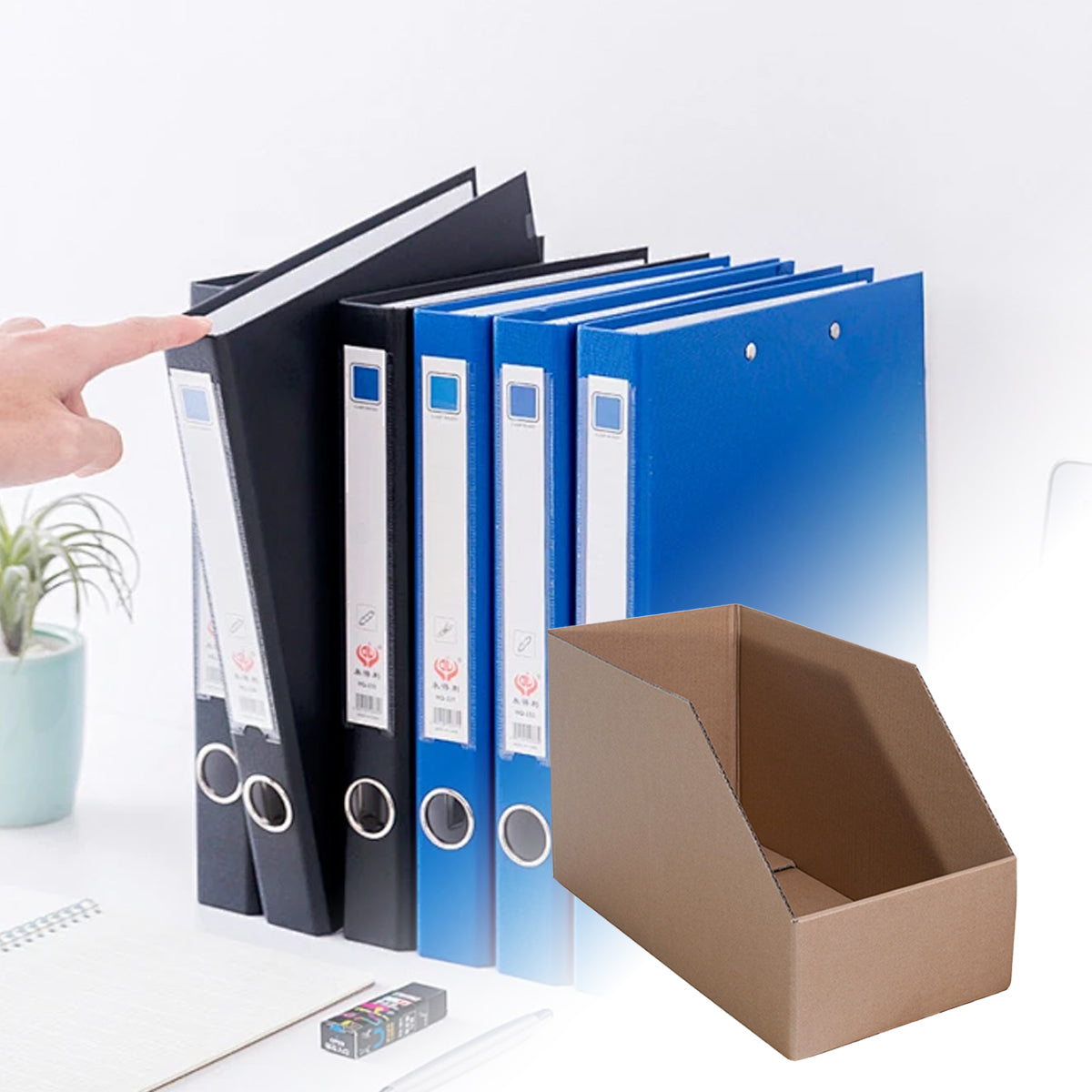 10 Pcs Slanted Storage Display Boxes Office Document Cardboard Organiser