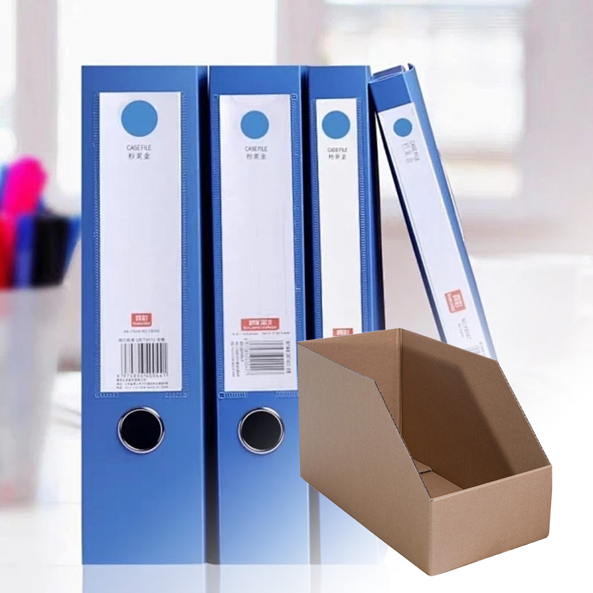 10 Pcs Slanted Storage Display Boxes Office Document Cardboard Organiser