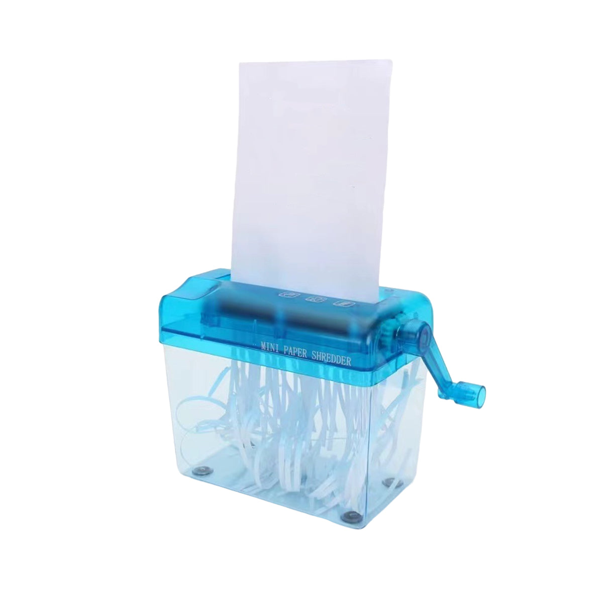 A6 Manual Paper Shredder Portable 3mm Strip Cut with Bin