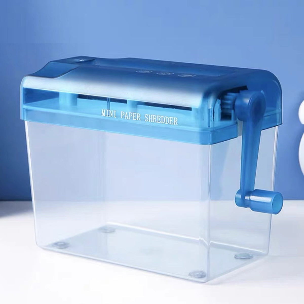 A6 Manual Paper Shredder Portable 3mm Strip Cut with Bin
