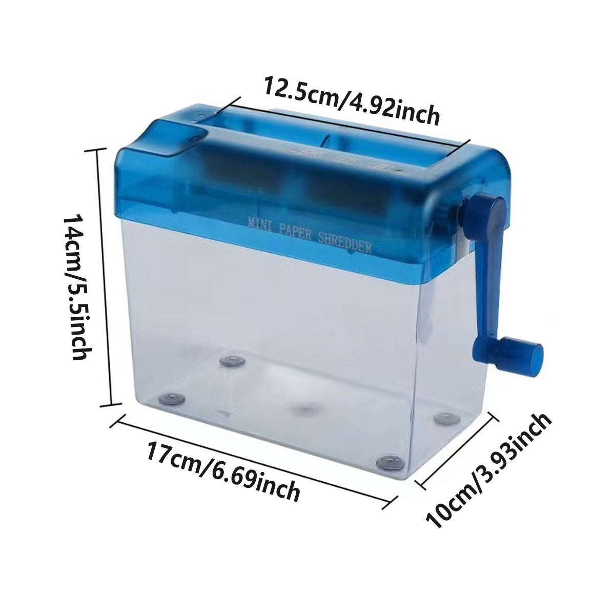 A6 Manual Paper Shredder Portable 3mm Strip Cut with Bin