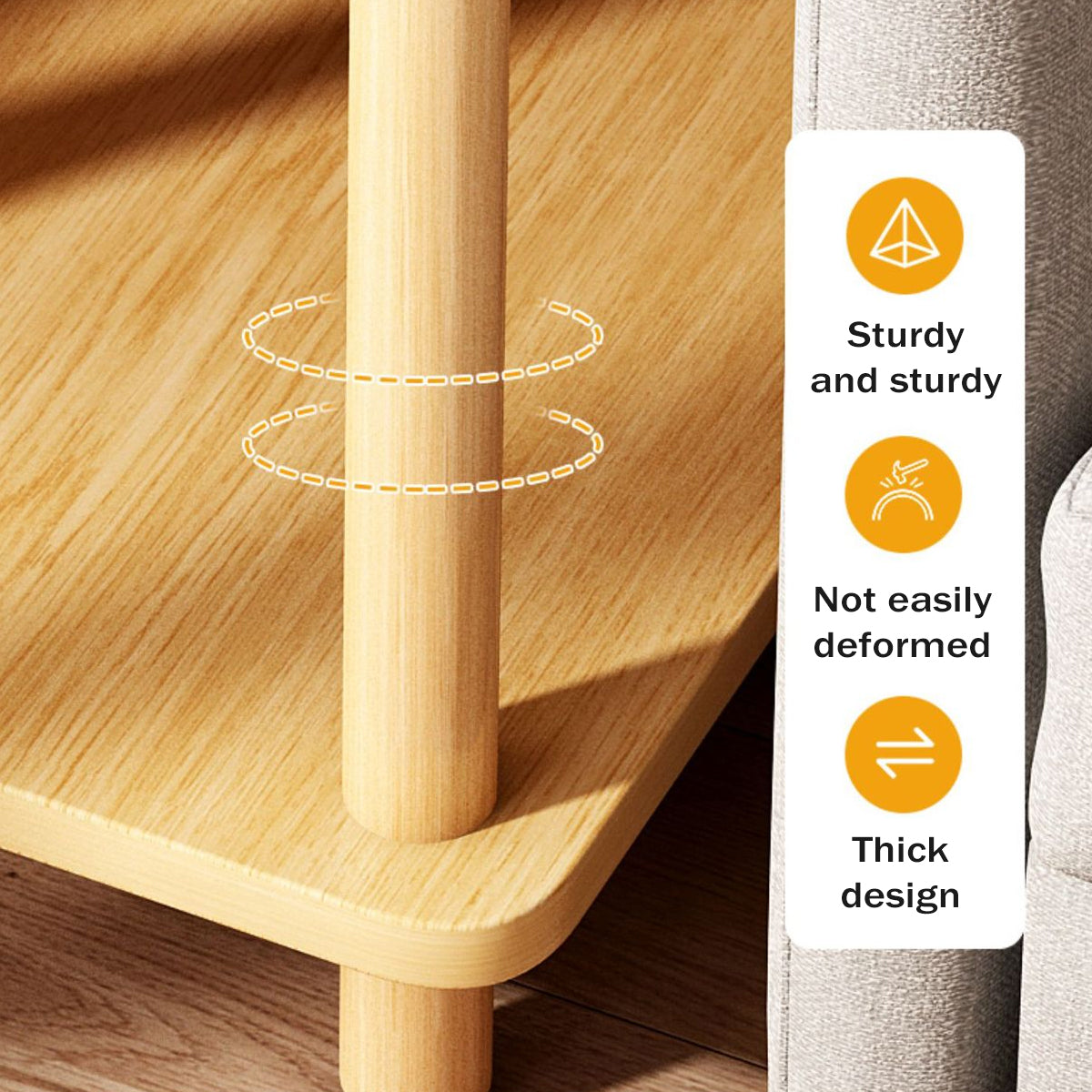 3-Tier Sofa Side Table Storage Shelf