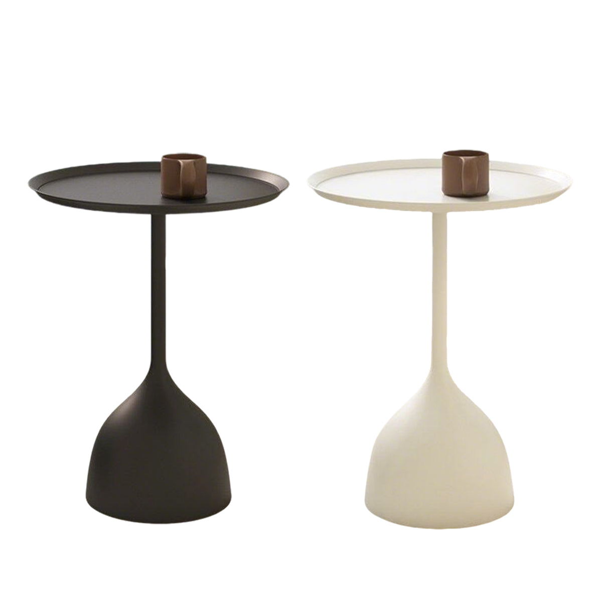 Minimalist Iron Round End Table with Pedestal Base