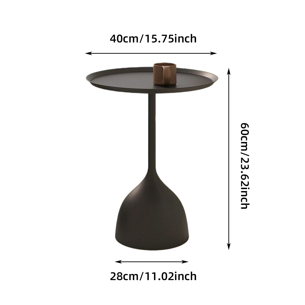 Minimalist Iron Round End Table with Pedestal Base