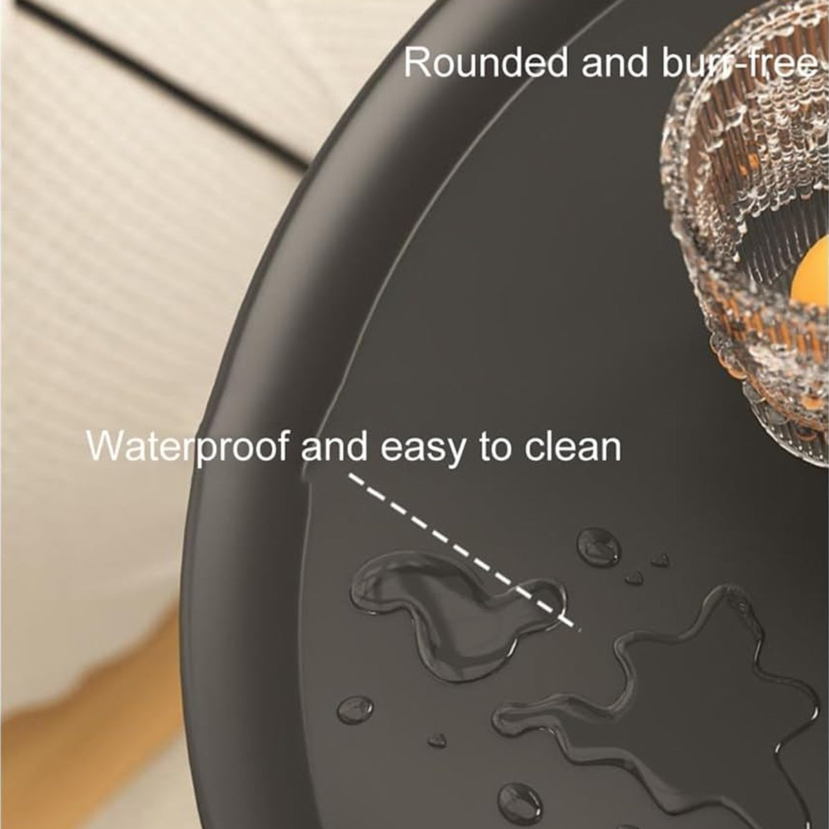 Minimalist Iron Round End Table with Pedestal Base
