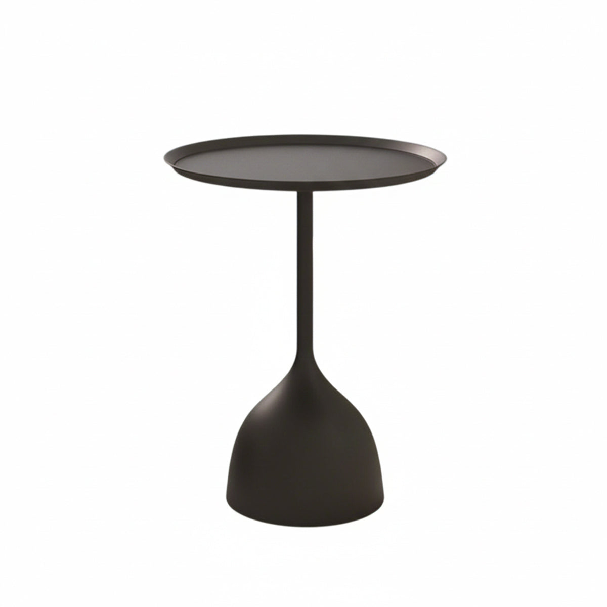 Minimalist Iron Round End Table with Pedestal Base