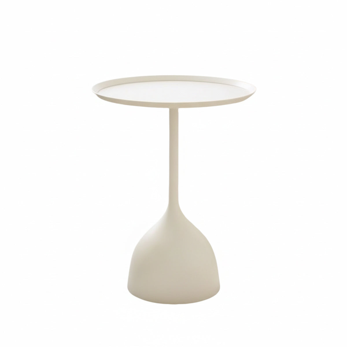 Minimalist Iron Round End Table with Pedestal Base