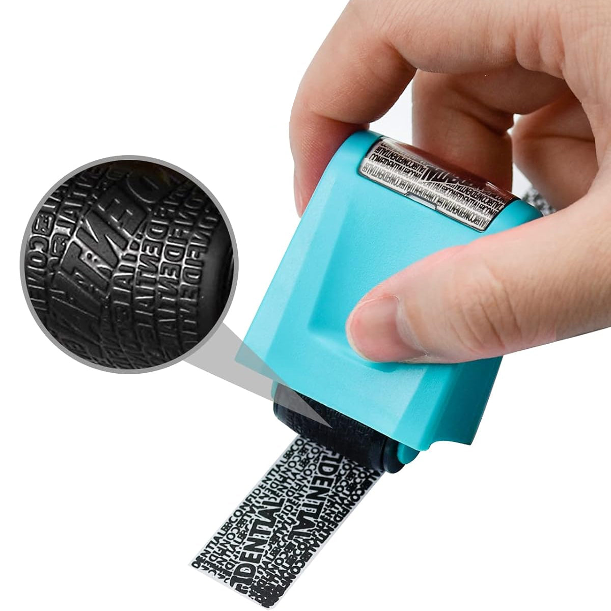 Privacy Stamp Roller with Refillable Ink for Data Protection