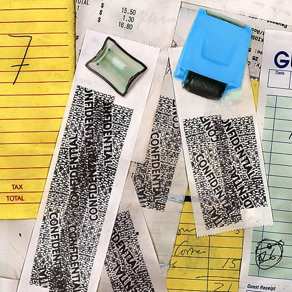 Privacy Stamp Roller with Refillable Ink for Data Protection