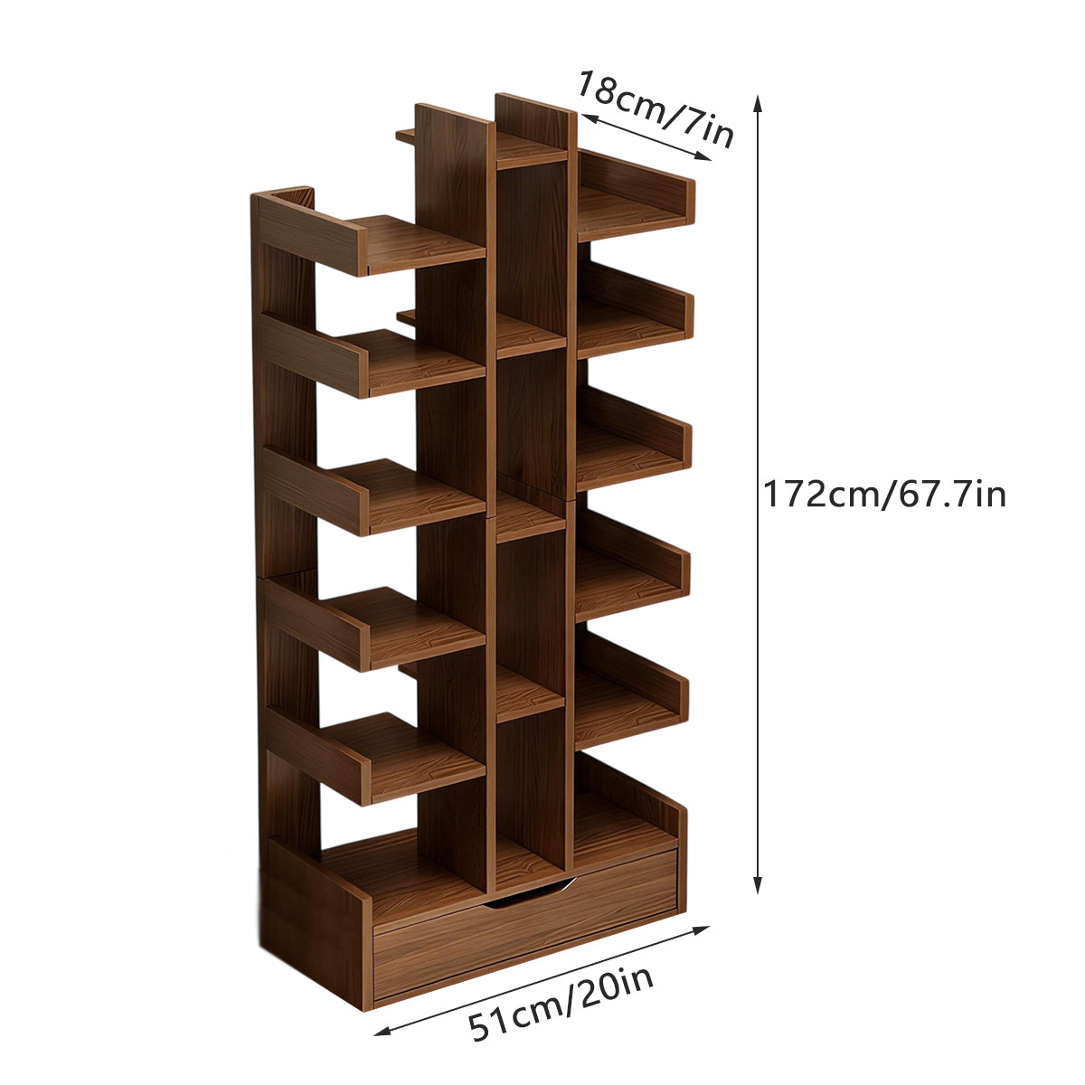 Multi-Layer Freestanding Storage Rack for Books