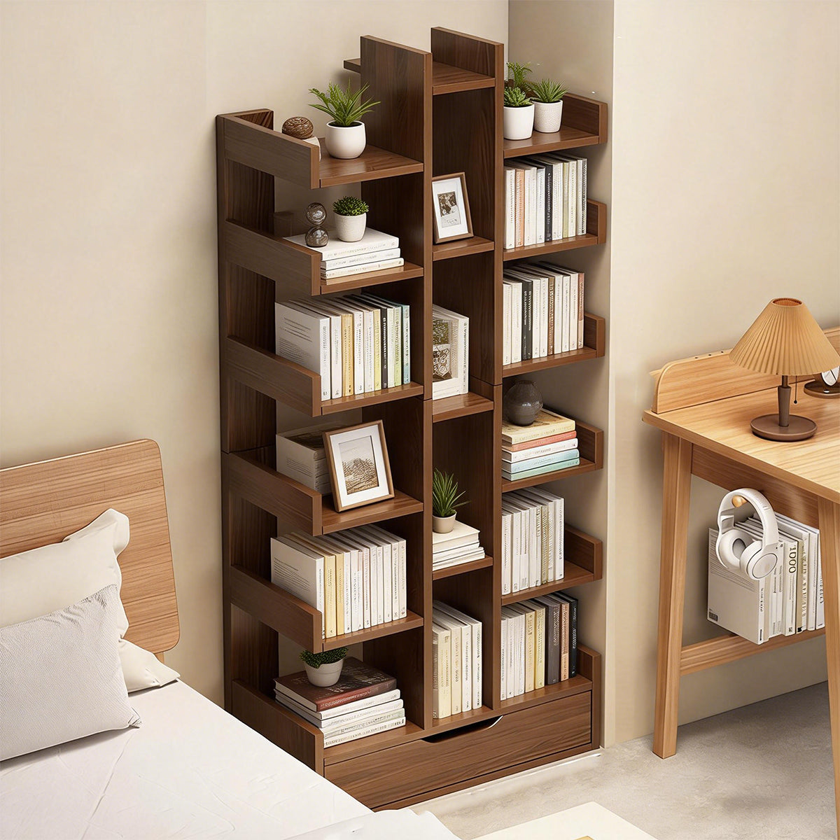 Multi-Layer Freestanding Storage Rack for Books
