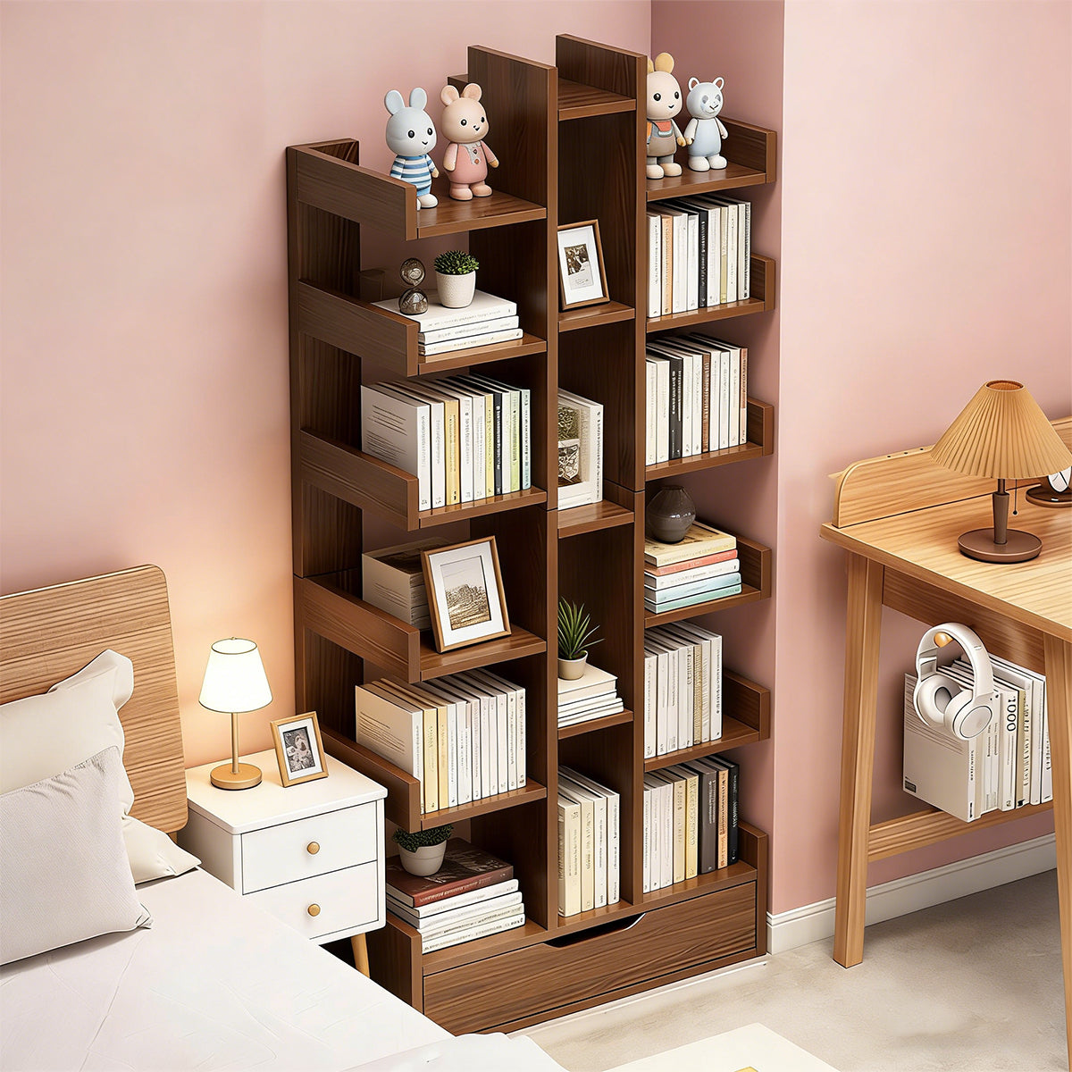 Multi-Layer Freestanding Storage Rack for Books