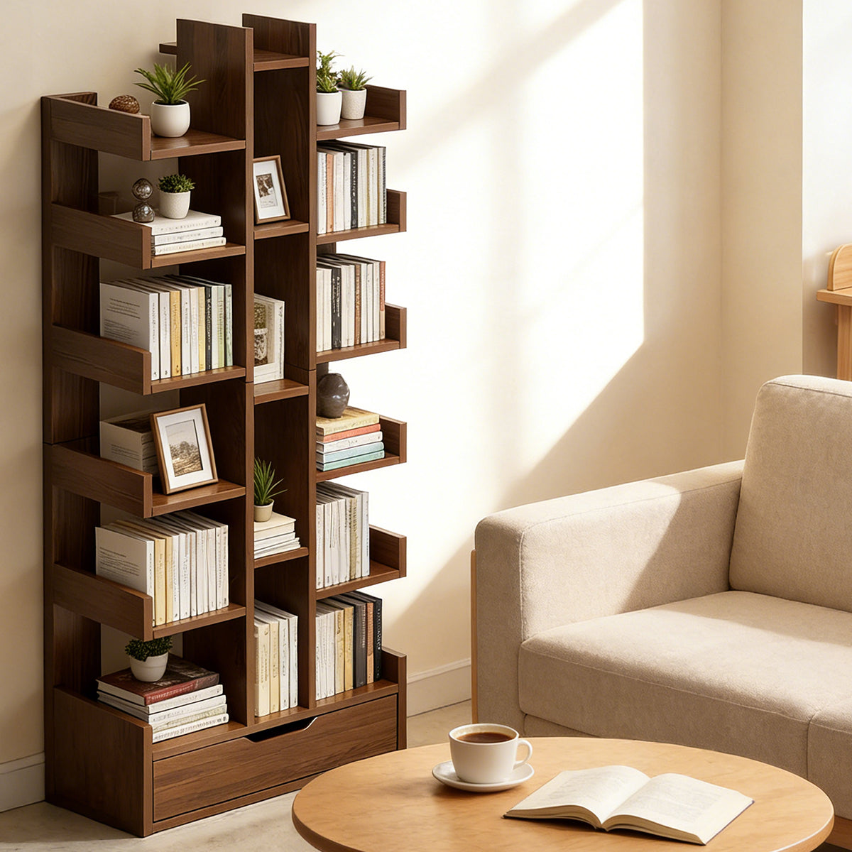 Multi-Layer Freestanding Storage Rack for Books