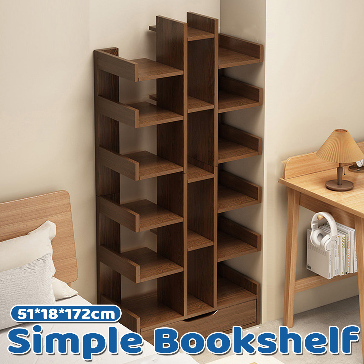 Multi-Layer Freestanding Storage Rack for Books