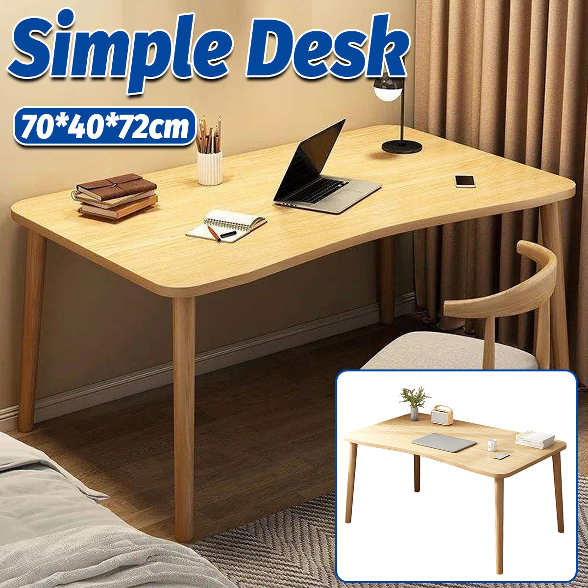 Simple Home Office Desk with Space Saving Compact Design