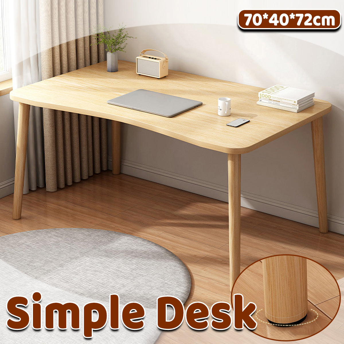 Simple Home Office Desk with Space Saving Compact Design