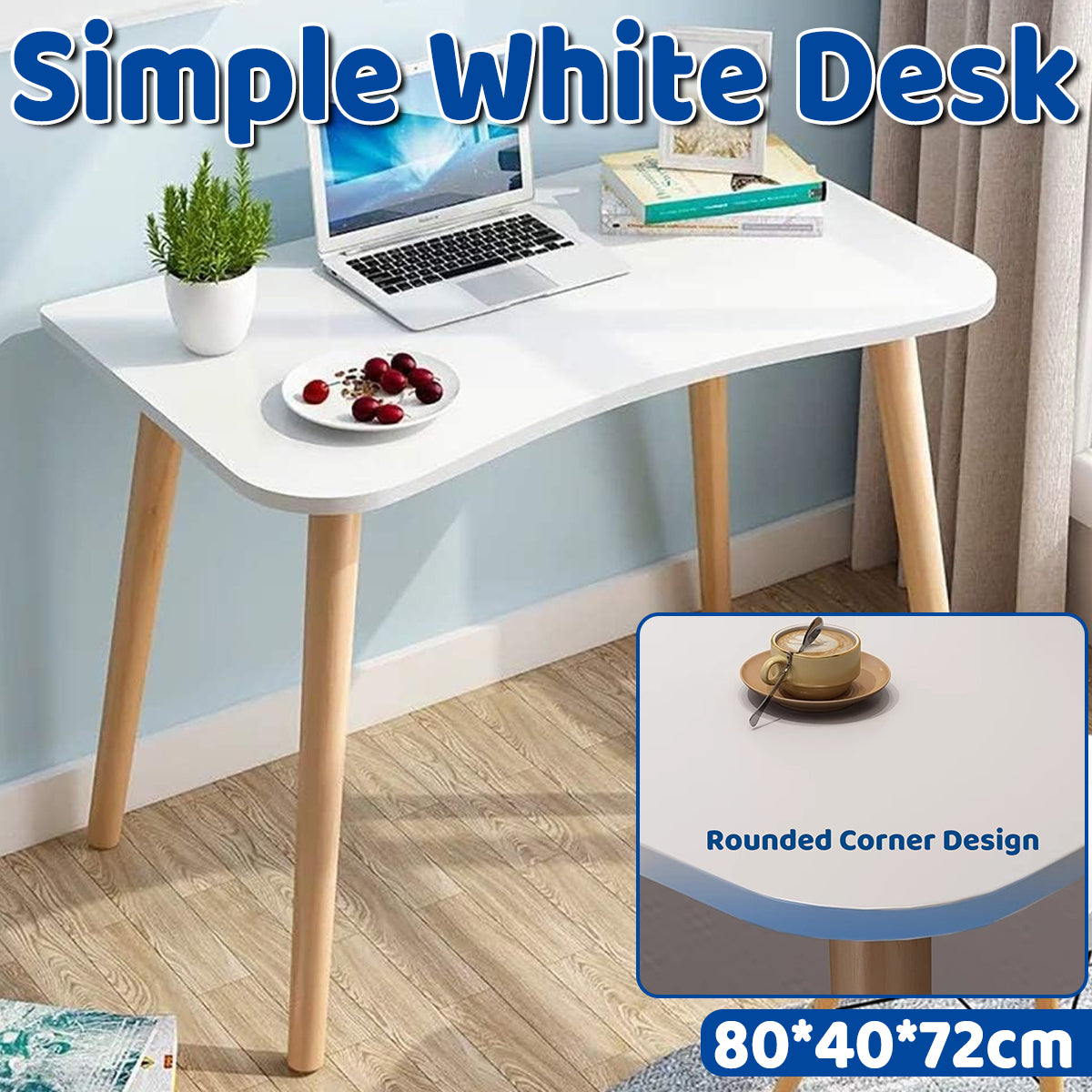 Rectangular Desktop Computer Desk for Home and Office