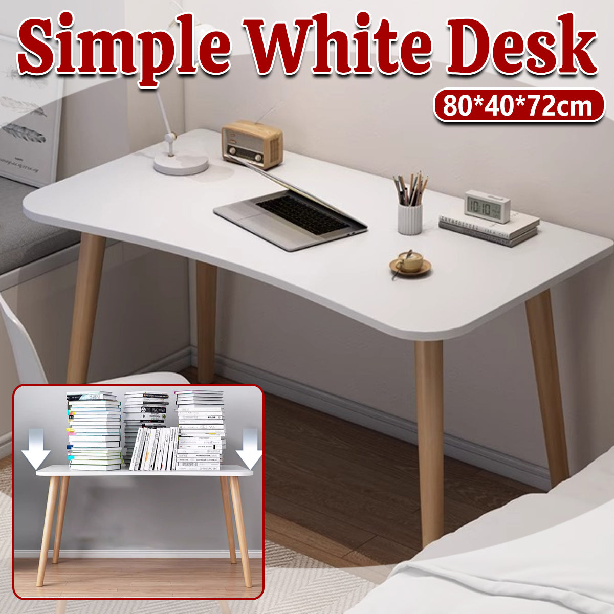 Rectangular Desktop Computer Desk for Home and Office