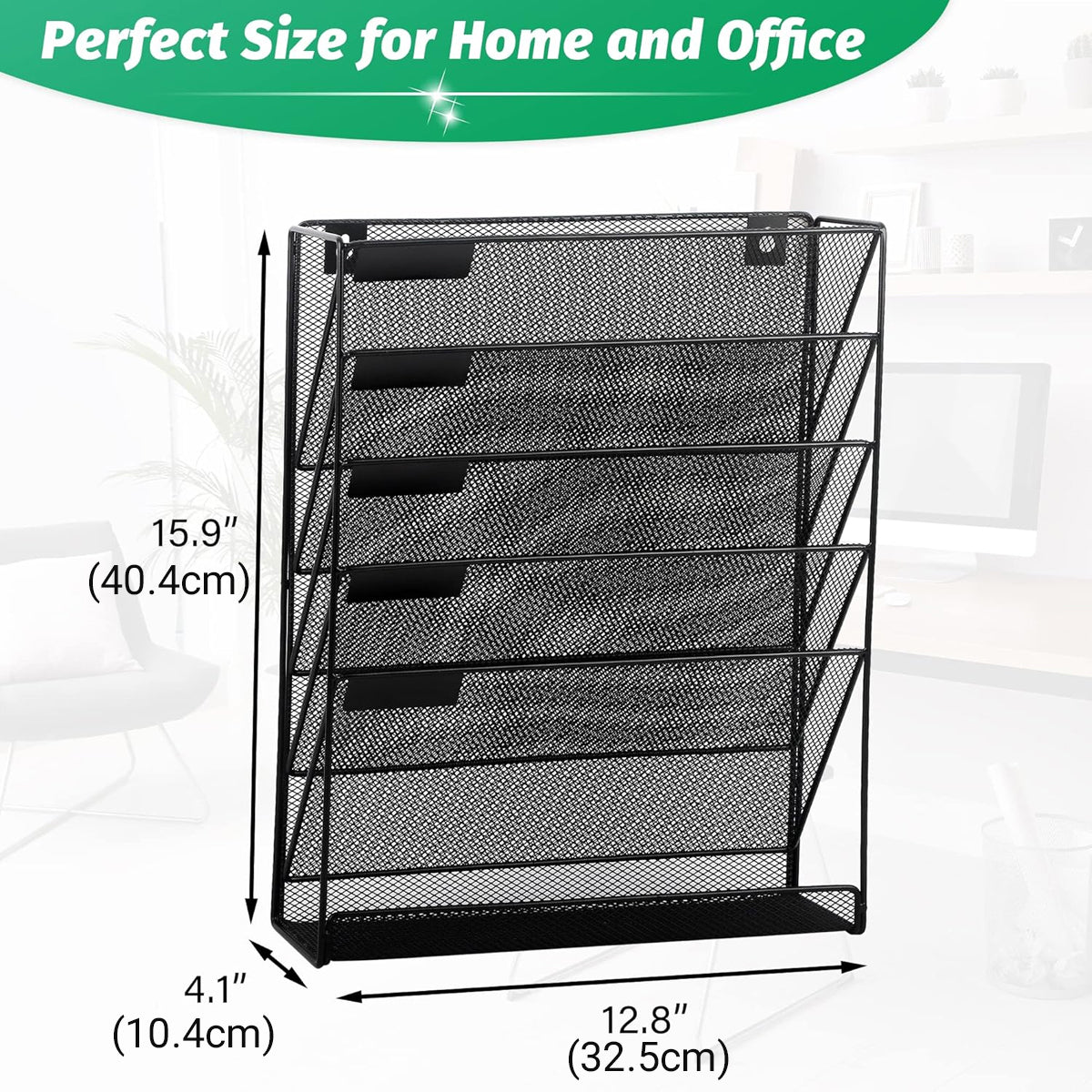 6 Layer Hanging Mesh File Organizer Magazine Storage Rack