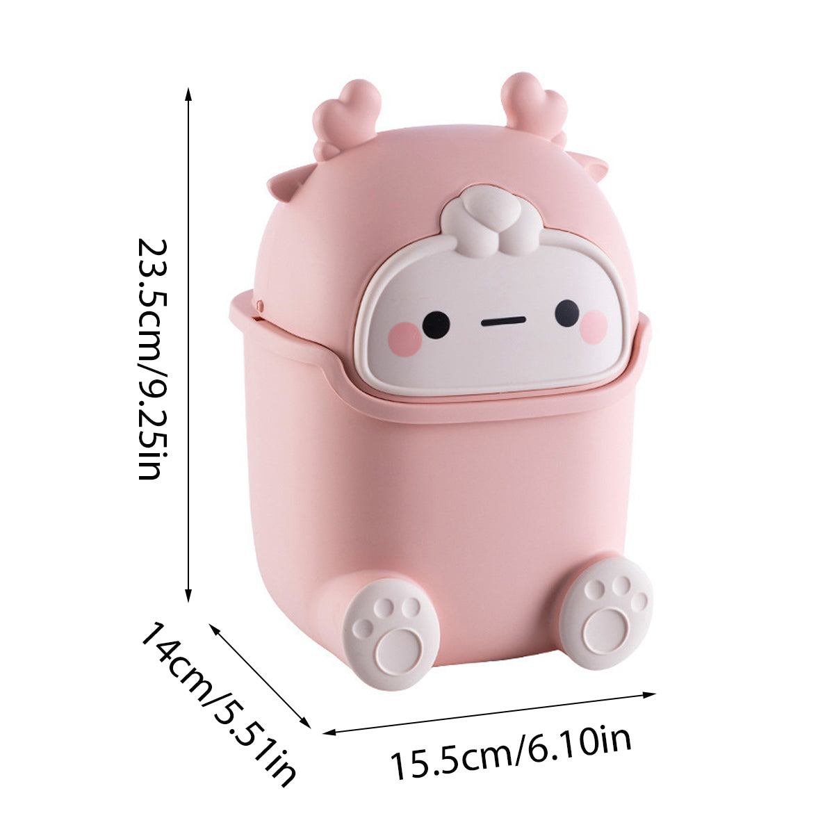 Mini Monster Desktop Trash Can with Flip-Top Lid