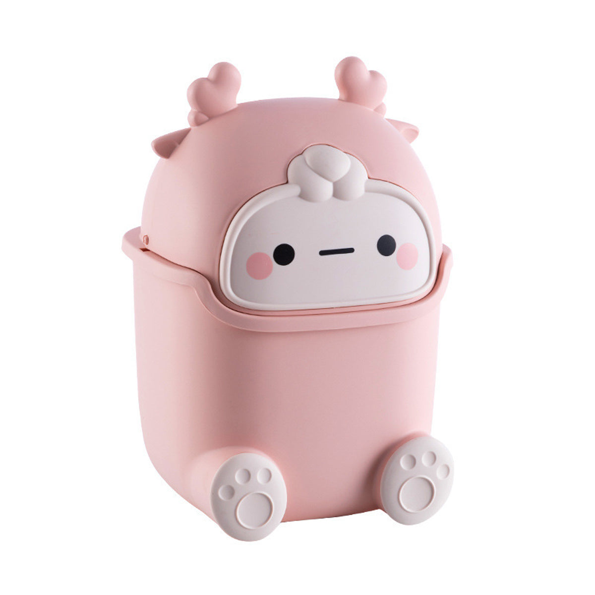 Mini Monster Desktop Trash Can with Flip-Top Lid