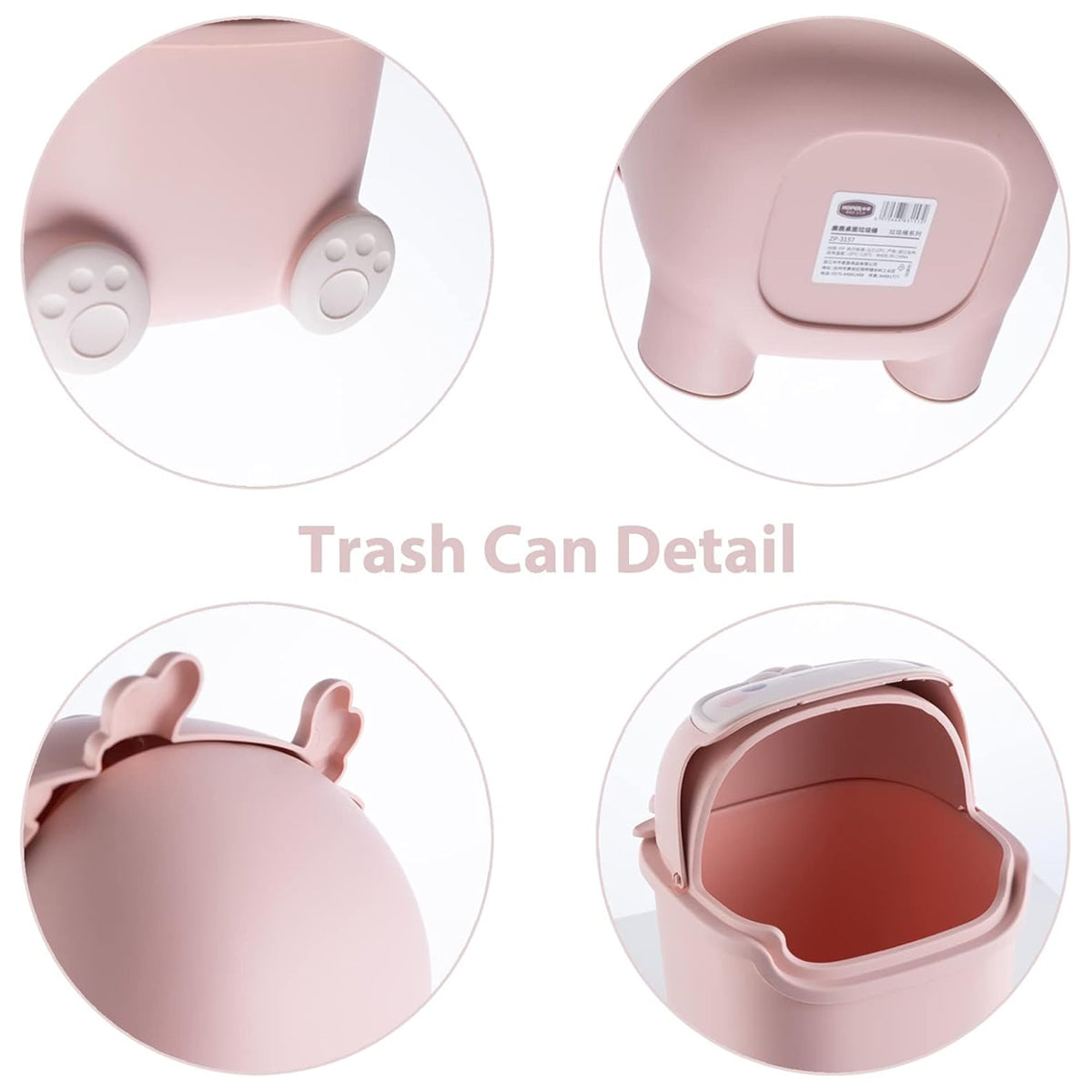 Mini Monster Desktop Trash Can with Flip-Top Lid