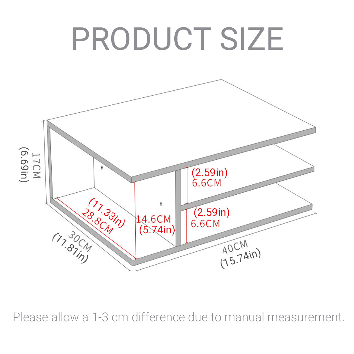 Desktop Printer Stand Paint Free MDF Multi Layer Warm White Wood