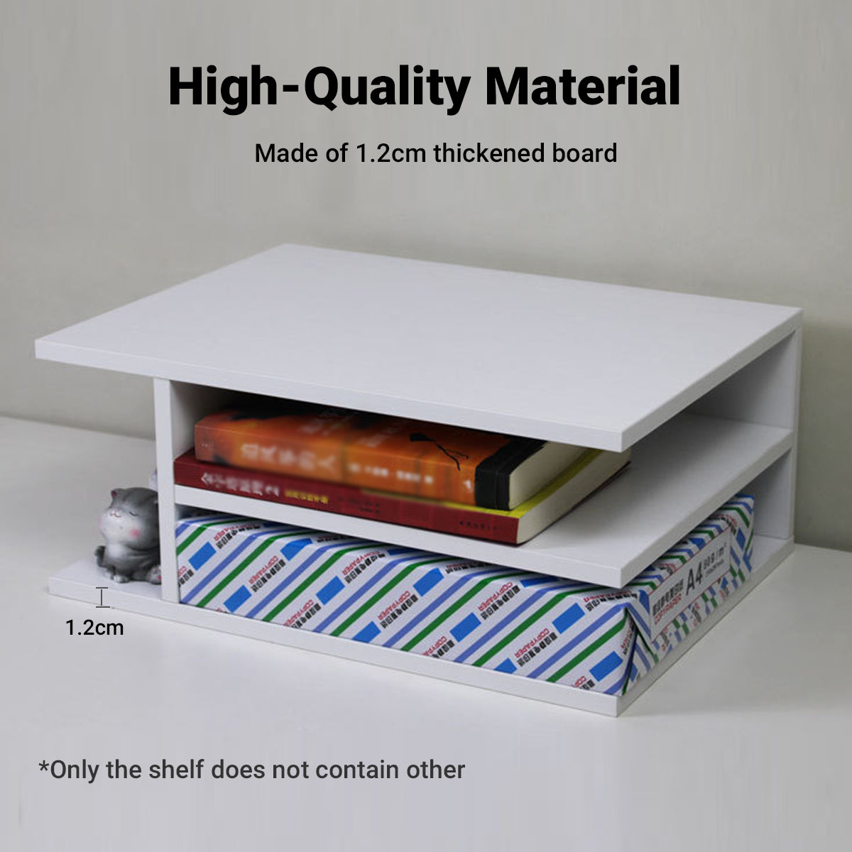 Desktop Printer Stand Paint Free MDF Multi Layer Warm White Wood