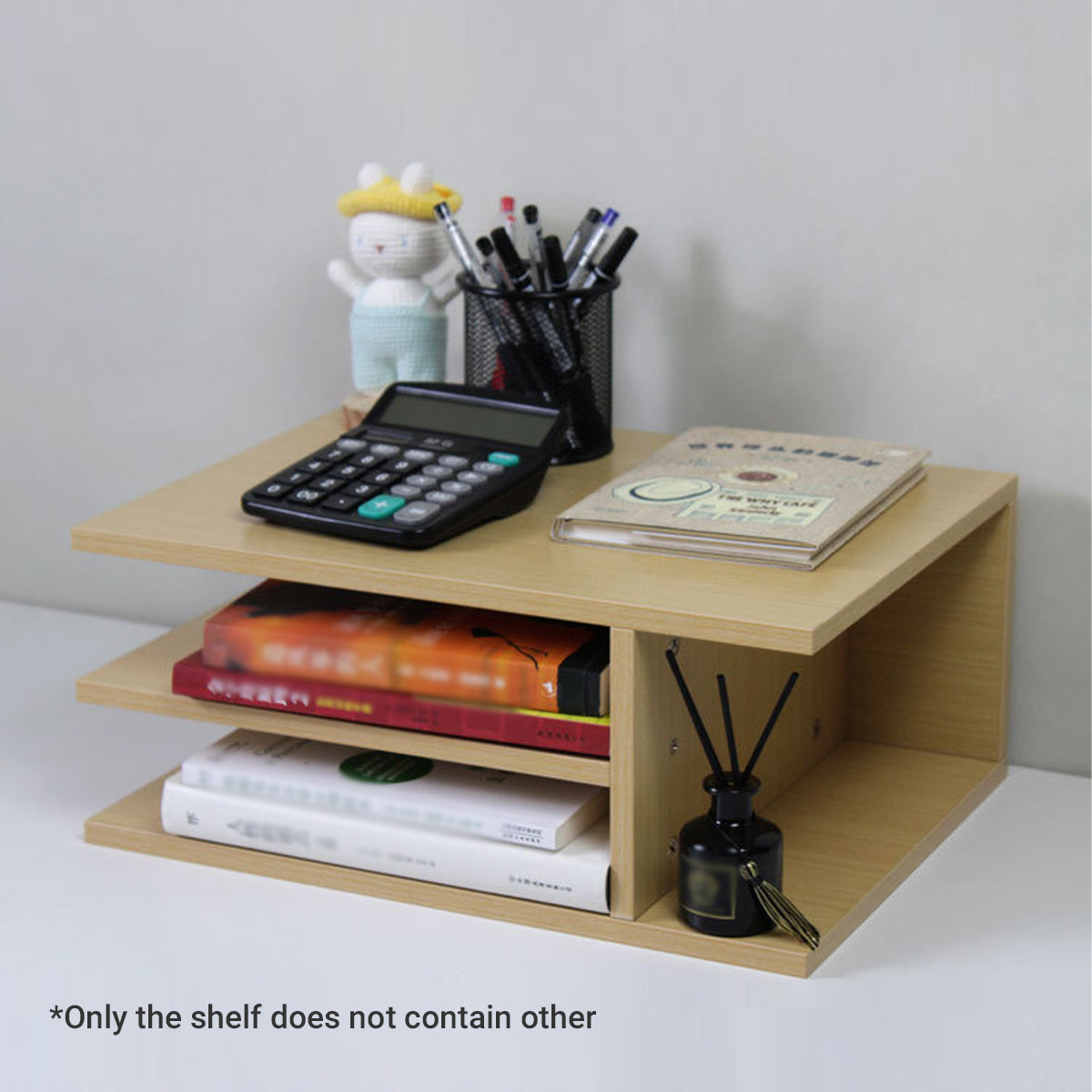 Desktop Printer Stand Paint Free MDF Multi Layer Warm White Wood