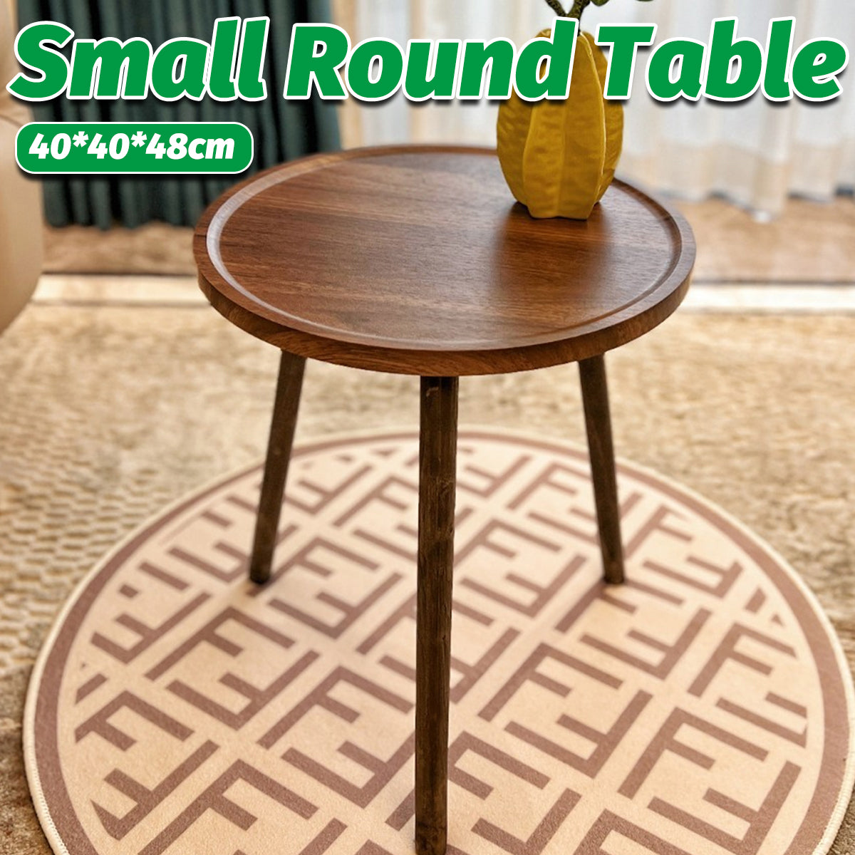 Small Round Coffee Table with Raised Edges