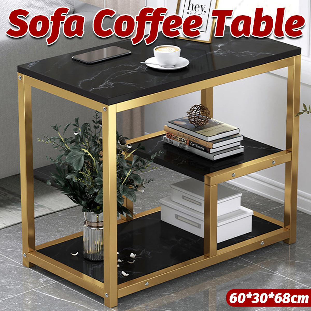 Marble Coffee Table Nesting Sofa Side Bed End Table