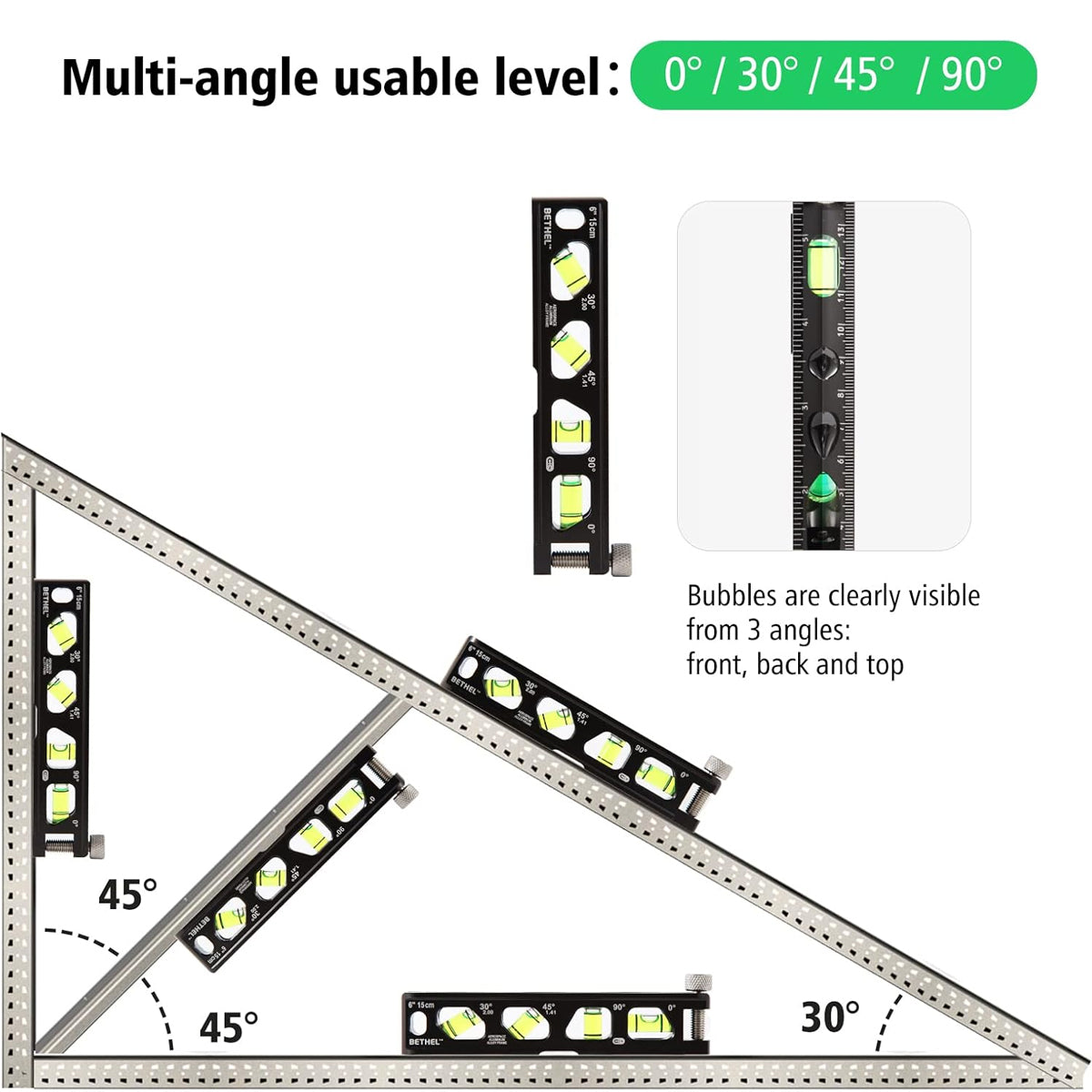 Small Aluminum Alloy Spirit Level for Precision Measuring