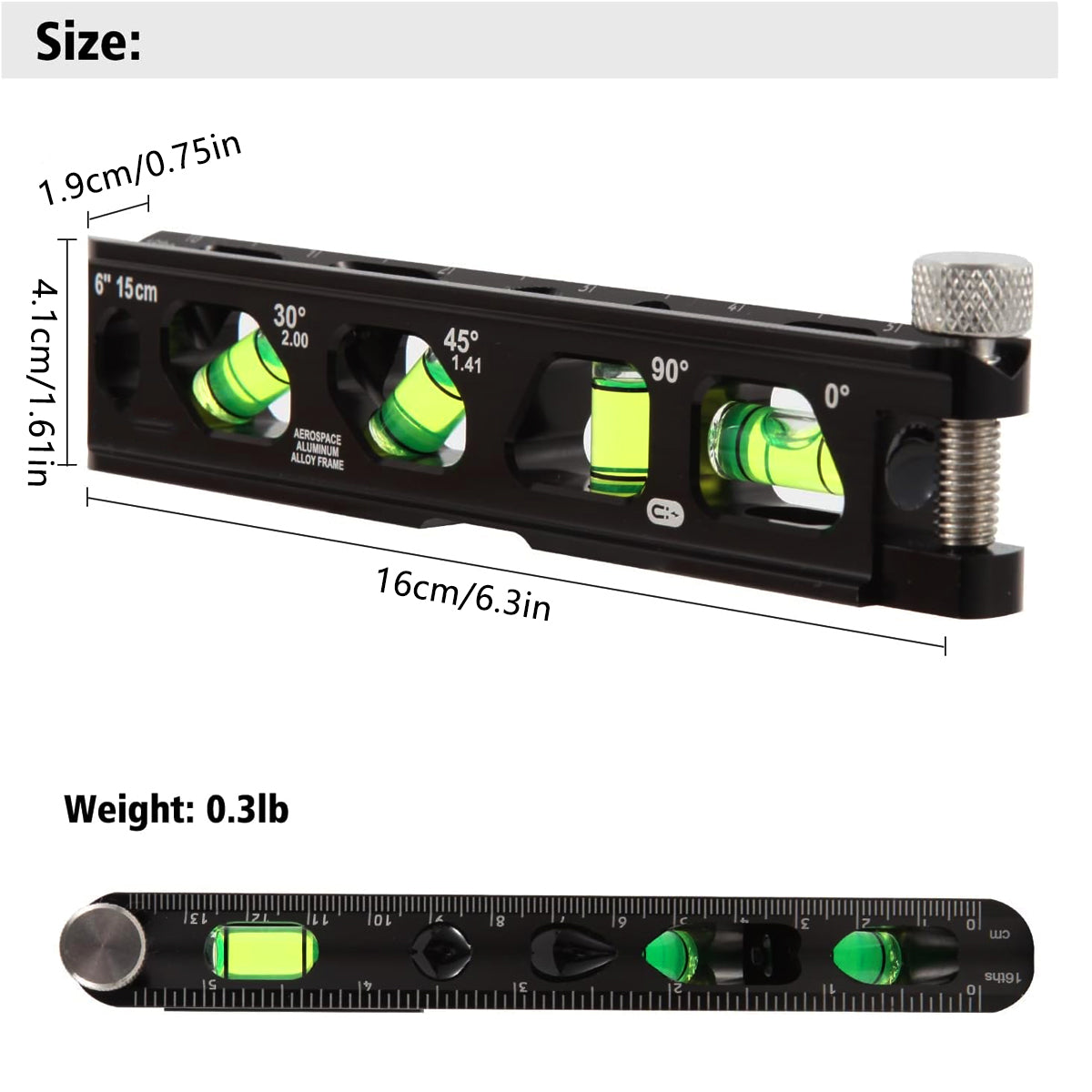Small Aluminum Alloy Spirit Level for Precision Measuring