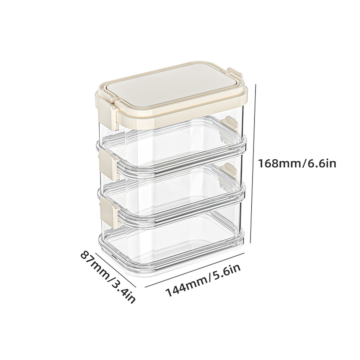 3-Layer Stackable Spice Storage Box with Handle