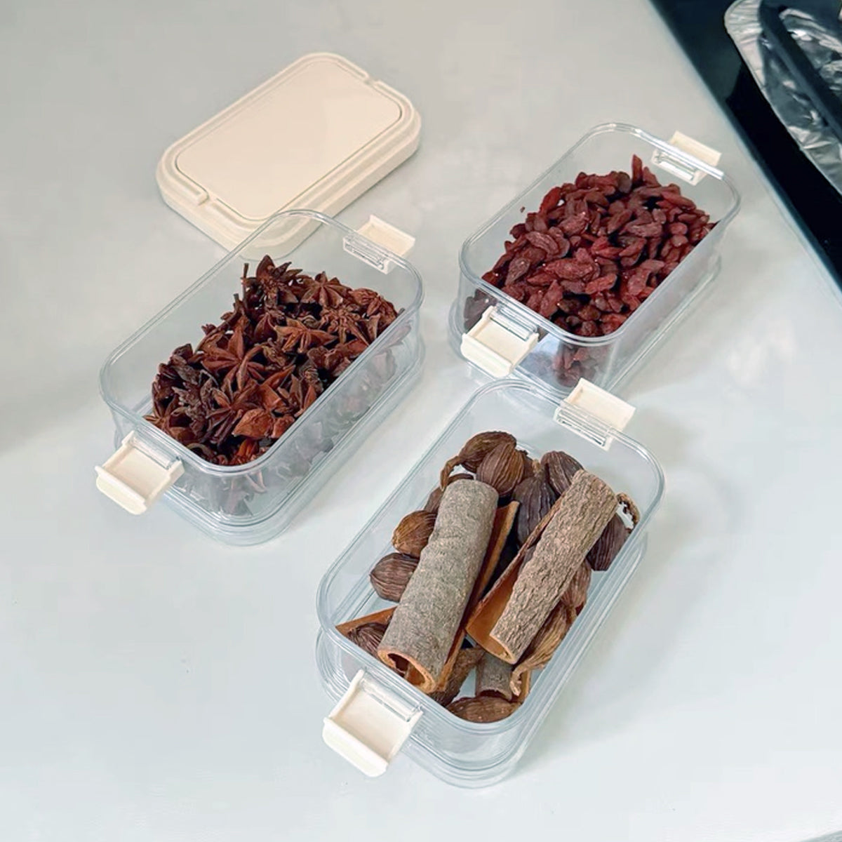 3-Layer Stackable Spice Storage Box with Handle